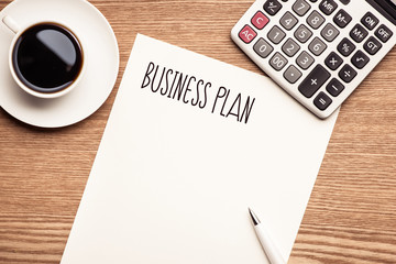 Business plan concept, closeup