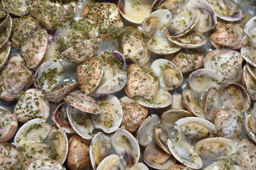 Fototapeta na wymiar Cooking clams