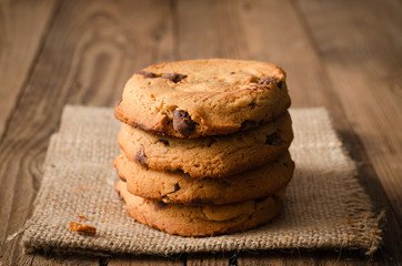 Stack of chocolate cookies