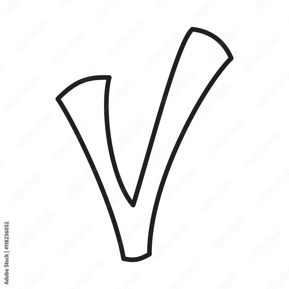 Aufkleber checkmark icon in outline style isolated on white background. click and choice symbol