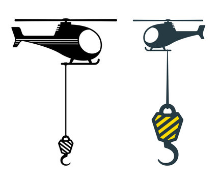Two heavy duty hooks suspended from choppers