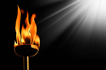 burning flaming torch