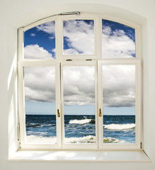 Entspannung, Glück, Freude: Traum vom Leben am Meer: Blick aus dem Fenster :)