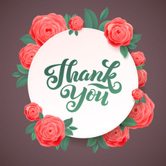 Thank You Card Calligraphic Inscription Hand Lettering 