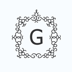 Elegant Line Art Logo and Monogram Design, vector template.