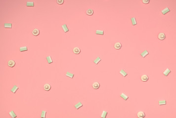 Marshmallows flat lay