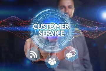 Business, Technology, Internet and network concept. Young busine