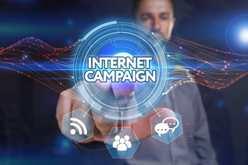 Business, Technology, Internet and network concept. Young busine