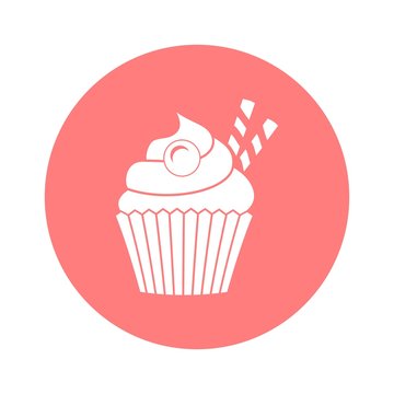 Vector cupcake flat icon symbol