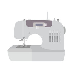 Flat sewing machine ion white background