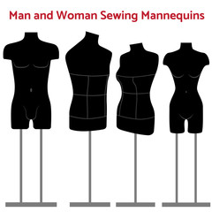 Female and man body mannequin set