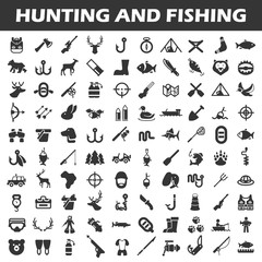 Hunting and fishing icon set - 118239844