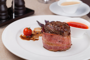 grilled fillet steak on an plate