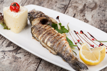 Grilled bream fish