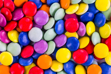 Closeup of colorful candies as texture