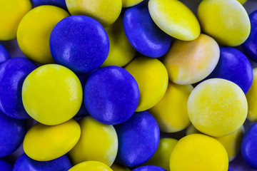 Closeup of colorful candies as texture