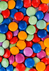 Closeup of colorful candies as texture