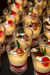 Panacota italian dessert in mini glass