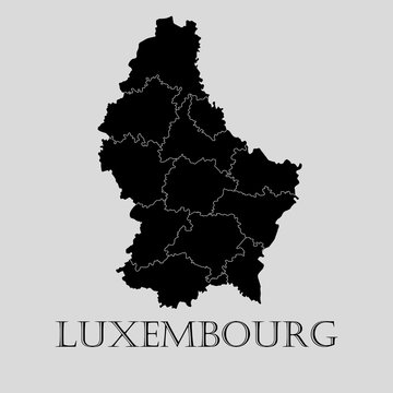 Black Luxembourg map - vector illustration
