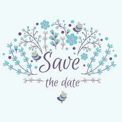 Set of vector floral frames. Cute collection of wreaths made of hand drawn leaves and flowers. Vintage set for invitations. save the date cards and other design.
