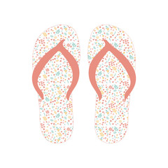 Flip flops, Slippers with floral pattern