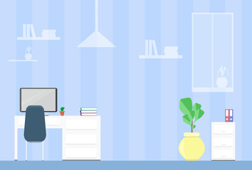 Modern Office Interior Workplace Empty Chair Desk