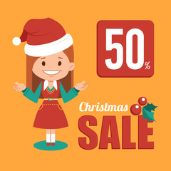 Obraz na płótnie Canvas Christmas discount , sale holiday banner.