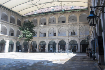 Stables in Spanish horse riding school