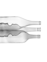 empty glass bottles for wine isolated on white background