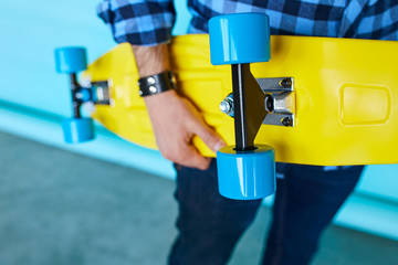Yellow penny skateboard