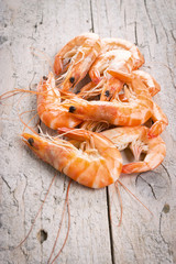 Fresh raw shrimps