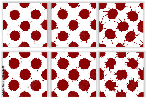 "Realistic blood splatters pattern set" Stock image and royalty-free ...
