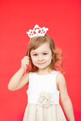 young girl as little princess carnival costume