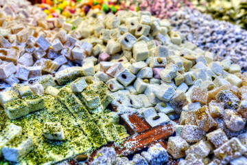 Turkish delight, lokum is a family of confections based on a gel of starch and sugar