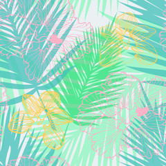 Fototapeta premium light and tender tropical pattern