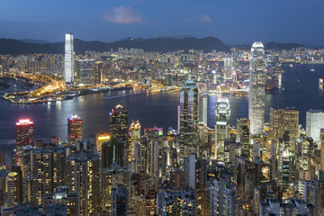 Obraz premium Victoria harbor of Hong Kong City