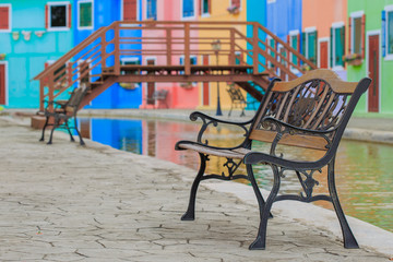 Seat at waterfront.