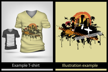 example illustration on T-shirt.