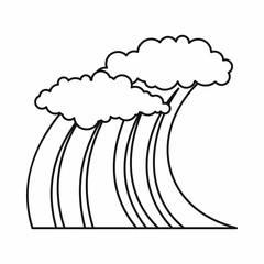 Wave icon in outline style isolated on white background. Water symbol vector illustration