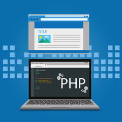 PHP programming and coding concept website development