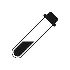 Laboratory glass test tube sign simple icon on background