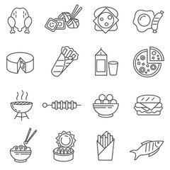 Food linear Icon set.