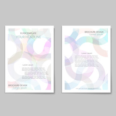 Abstract brochure cover template with transparent circles pattern