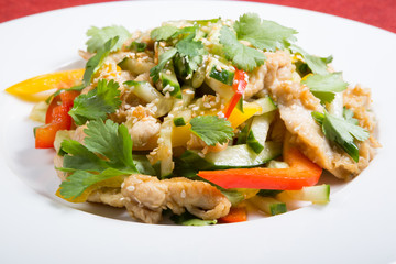 Chicken and vegetables salad