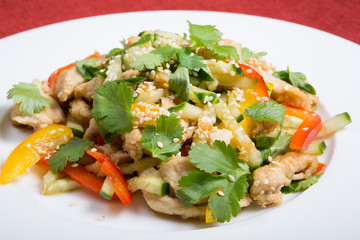 Chicken and vegetables salad