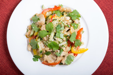 Chicken and vegetables salad