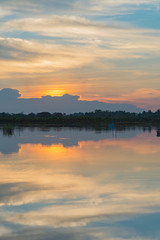 Fiery orange sunset sky. Beautiful sky.