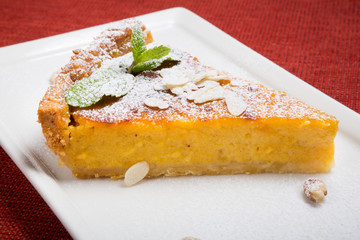 Slice of pumpkin pie