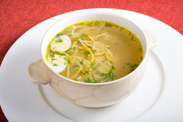 Yellow noodles soup