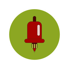 Back to School and Education Vector Flat Design bell and pencil